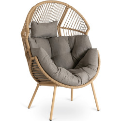Fotoliu cu suport pentru picioare Mebel Elite Portland (Natural/Grey) Thumb