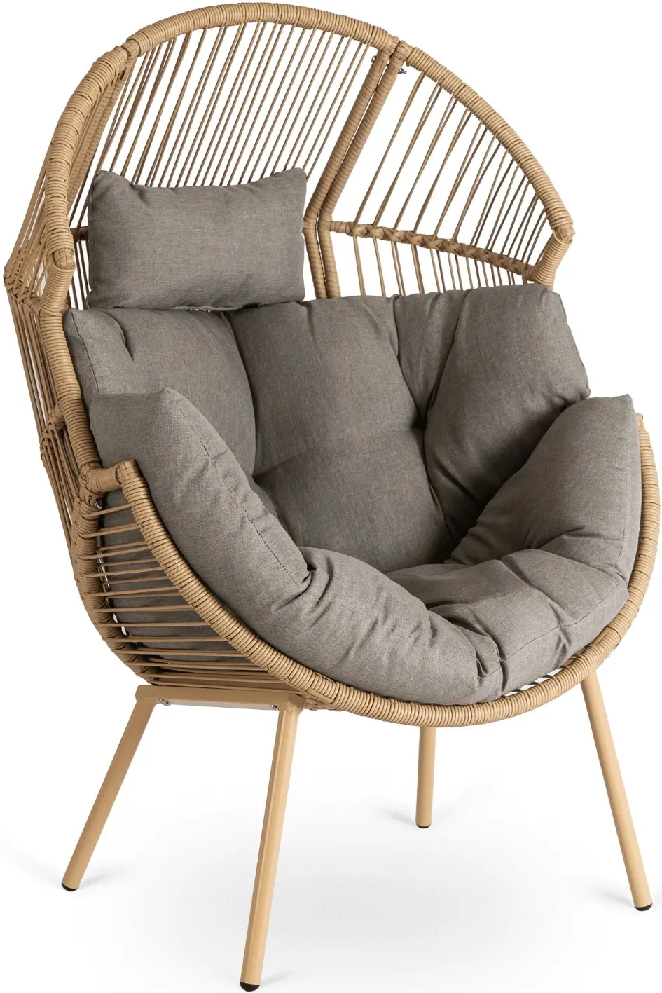 Fotoliu cu suport pentru picioare Mebel Elite Portland (Natural/Grey) - 5
