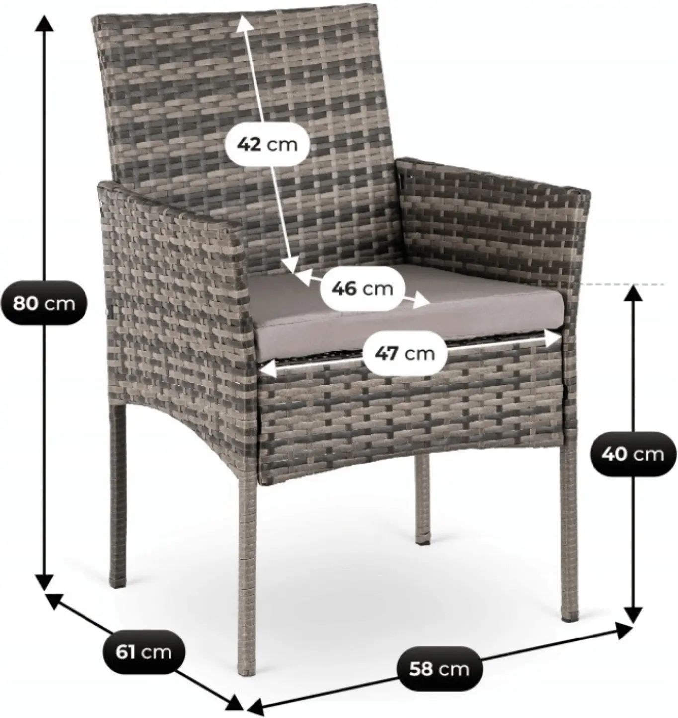 Садовое кресло Mebel Elite Corto (Grey) - 7