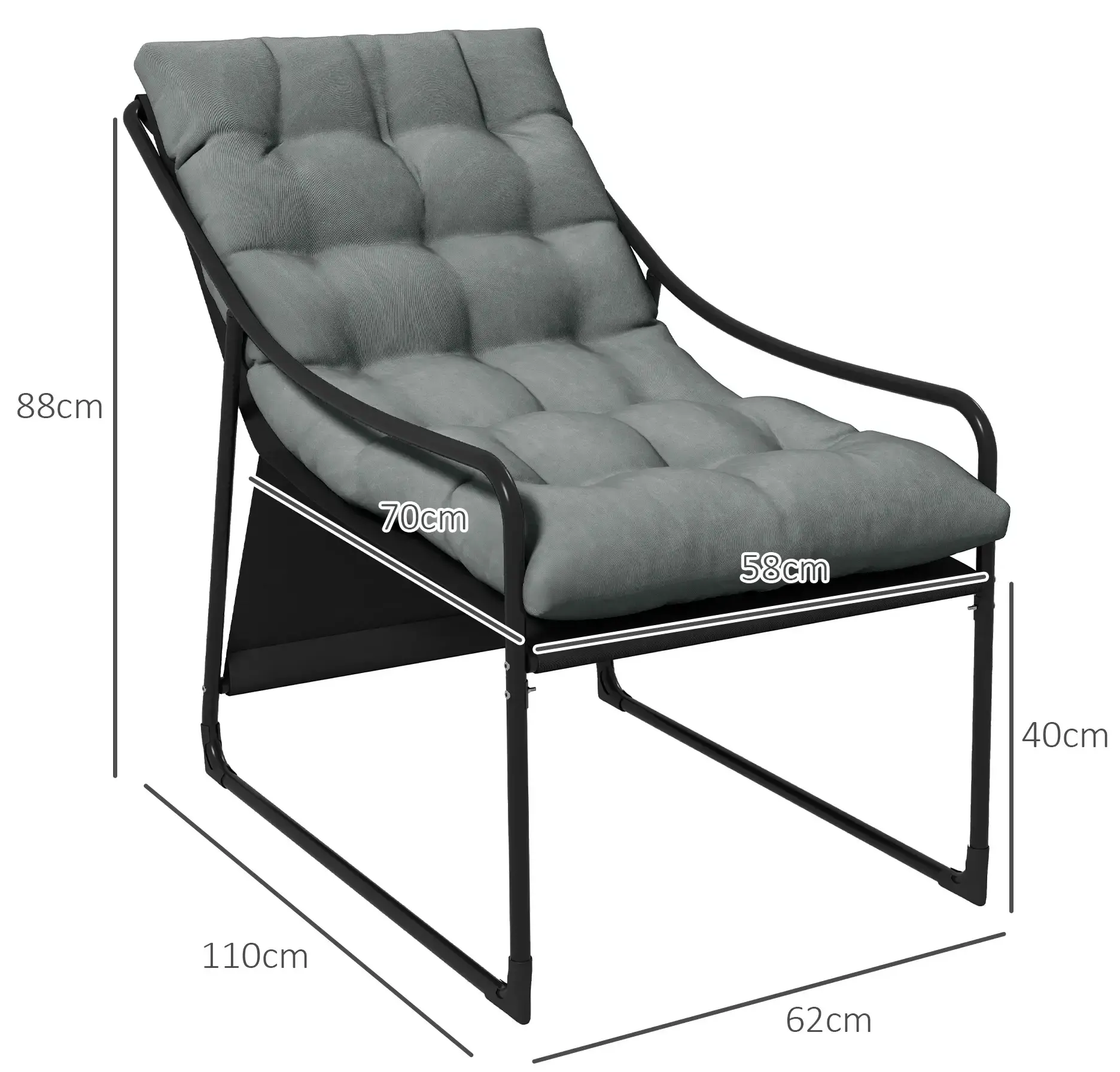 Садовое кресло Outsunny 84G-398V00GY (Grey) - 4