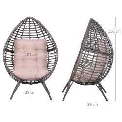 Fotoliu de gradina Outsunny 867-047GY (Grey) Thumb