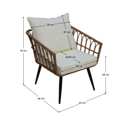 Кресло Tempo Kondela Araly TK-0000371808 (Natural/Black/Beige) Thumb