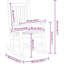 Fotoliu balansoar pentru copii VidaXL 4008877 (White) Thumb