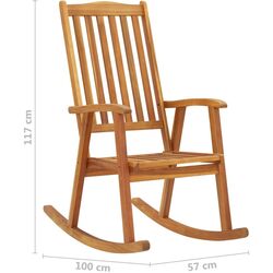 Fotoliu balansoar VidaXL 3064188 (Acacia/Burgundy) Thumb