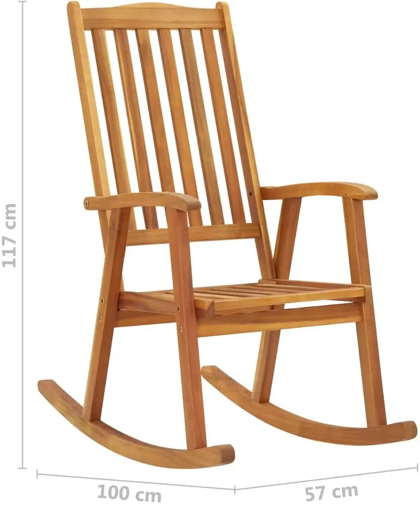 Fotoliu balansoar VidaXL 3064188 (Acacia/Burgundy) - 9