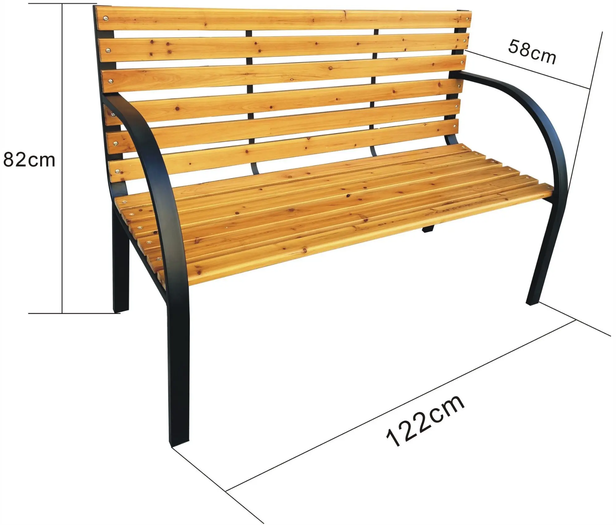 Скамейка Akord Dalia 122см (Wood/Black) - 4