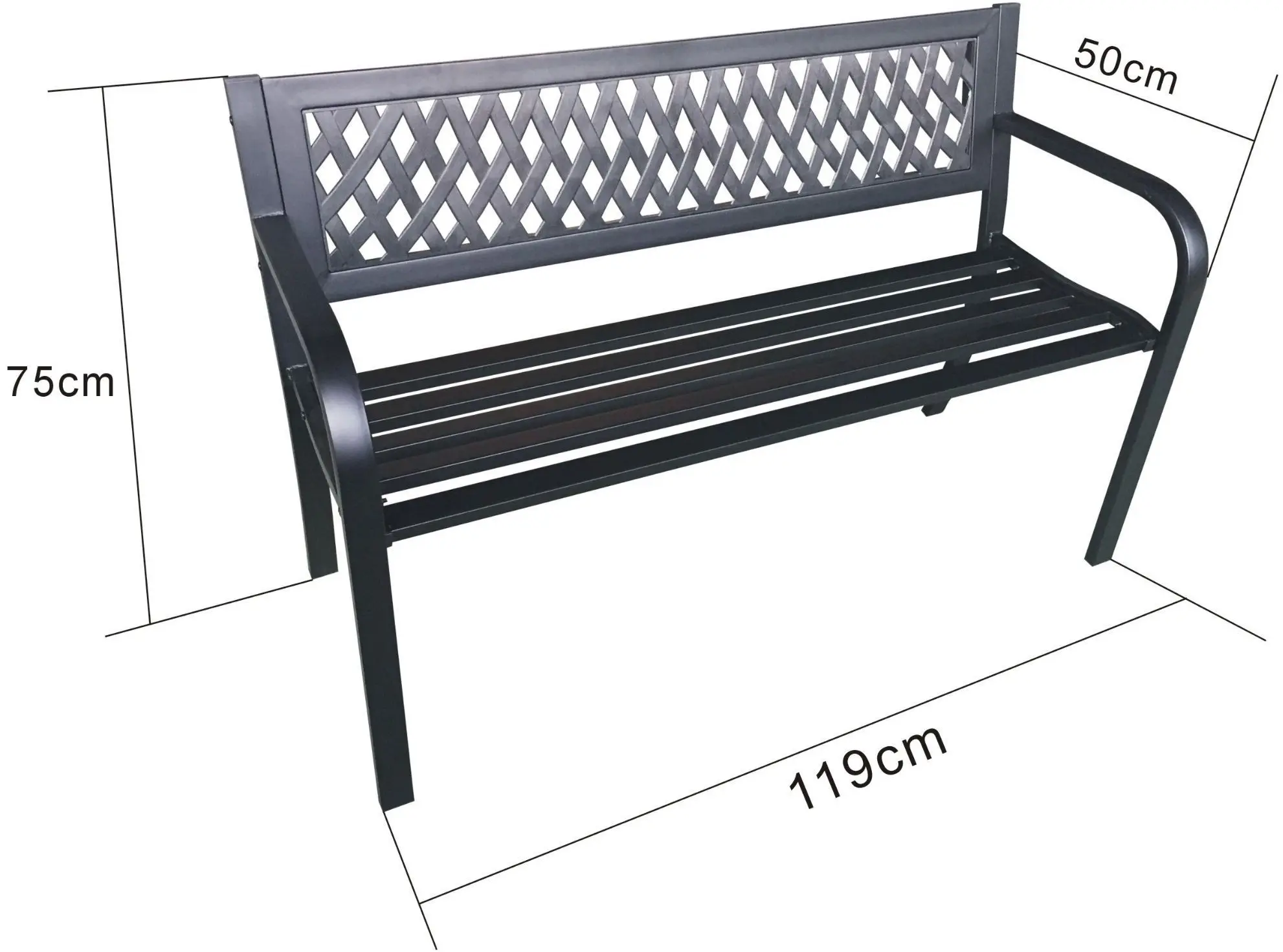 Скамейка Akord Kalia 119см (Black) - 4