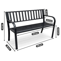 Скамейка Akord Linea 119 cm (Black) Thumb