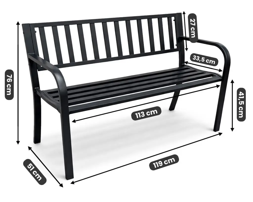 Скамейка Akord Linea 119 cm (Black) - 3