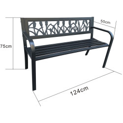 Banca Akord Lissa 124cm (Black) Thumb