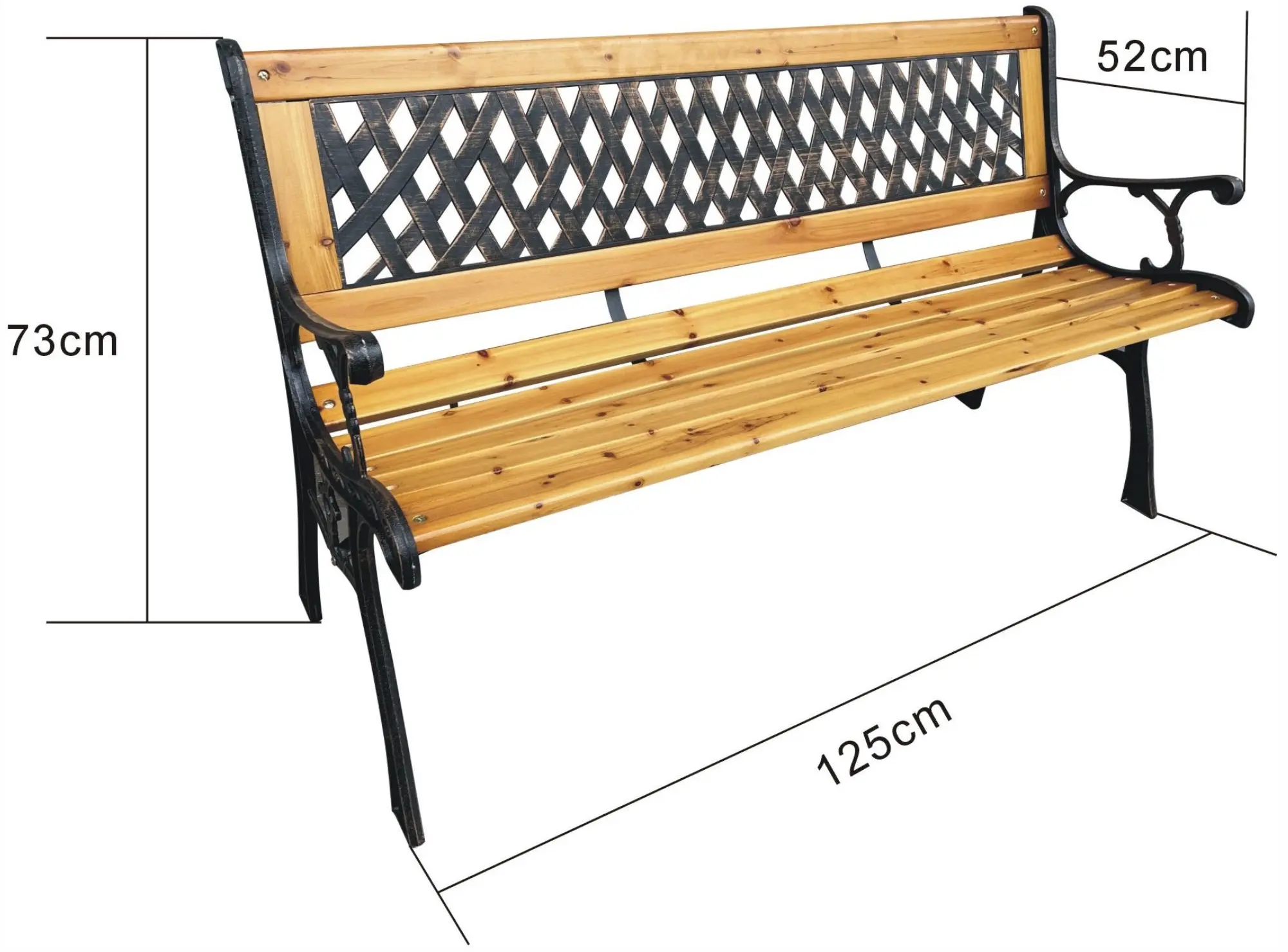 Скамейка Akord Mirt 125см (Natural/Black) - 4