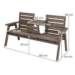 Скамейка Costway GT4198CF (Brown) Thumb