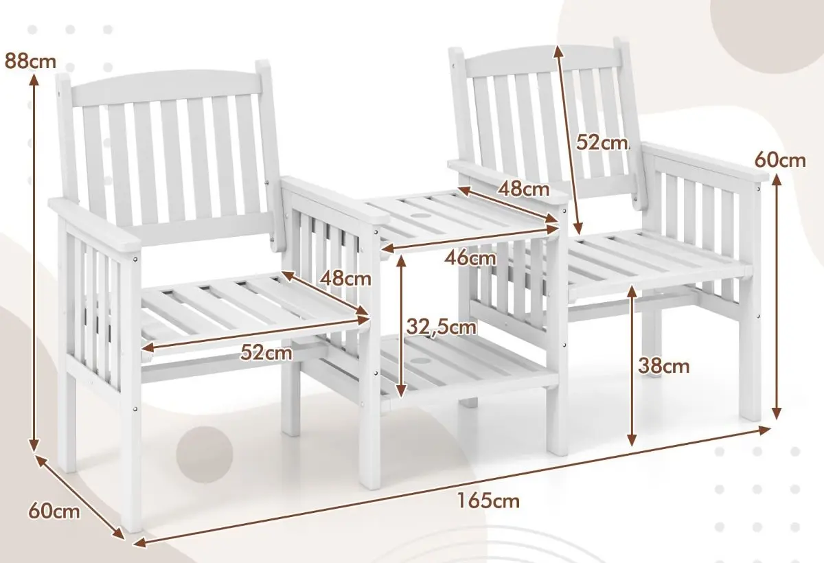 Banca Costway GT4242WH (White)