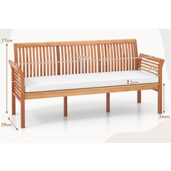 Скамейка Costway HW72333WH (Natural/White) Thumb