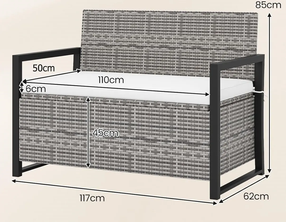 Скамейка Costway HW74047GR (Grey) - 4