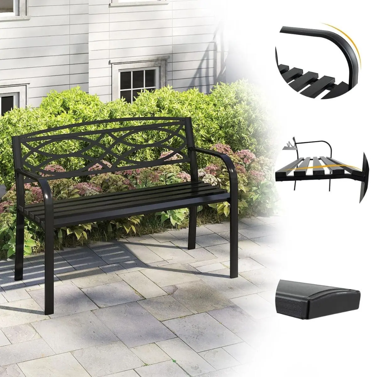 Скамейка Costway NP12219DK (Black) - 3