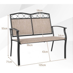 Скамейка Costway NP12865CF (Light Brown/Black) Thumb