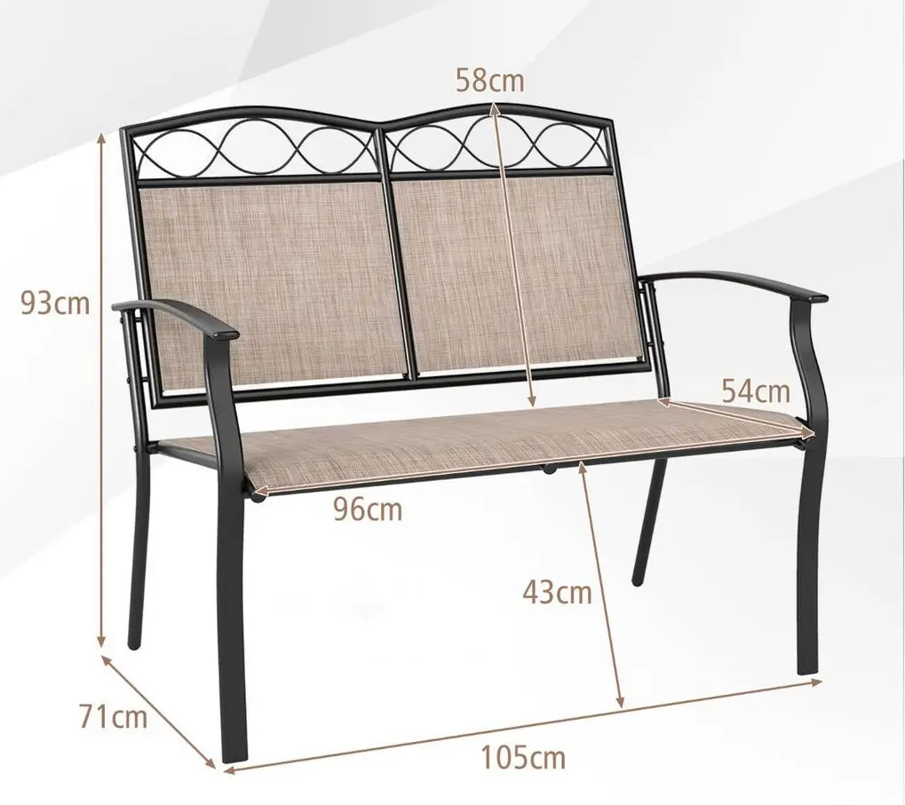 Скамейка Costway NP12865CF (Light Brown/Black) - 3