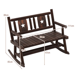 Скамейка-качалка Costway NP11392 (Brown) Thumb