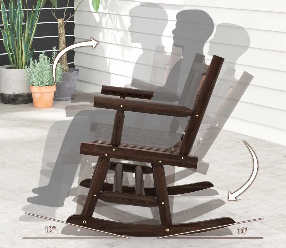 Скамейка-качалка Costway NP11392 (Brown)