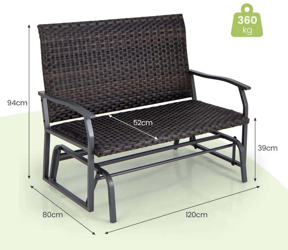 Скамейка-качалка Costway NP11492BN (Brown)