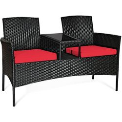 Banca cu masuta Costway HW63234RE (Black/Red) Thumb