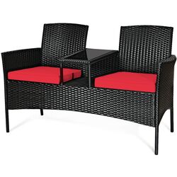 Banca cu masuta Costway HW63234RE (Black/Red) Thumb