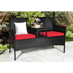 Banca cu masuta Costway HW63234RE (Black/Red) Thumb