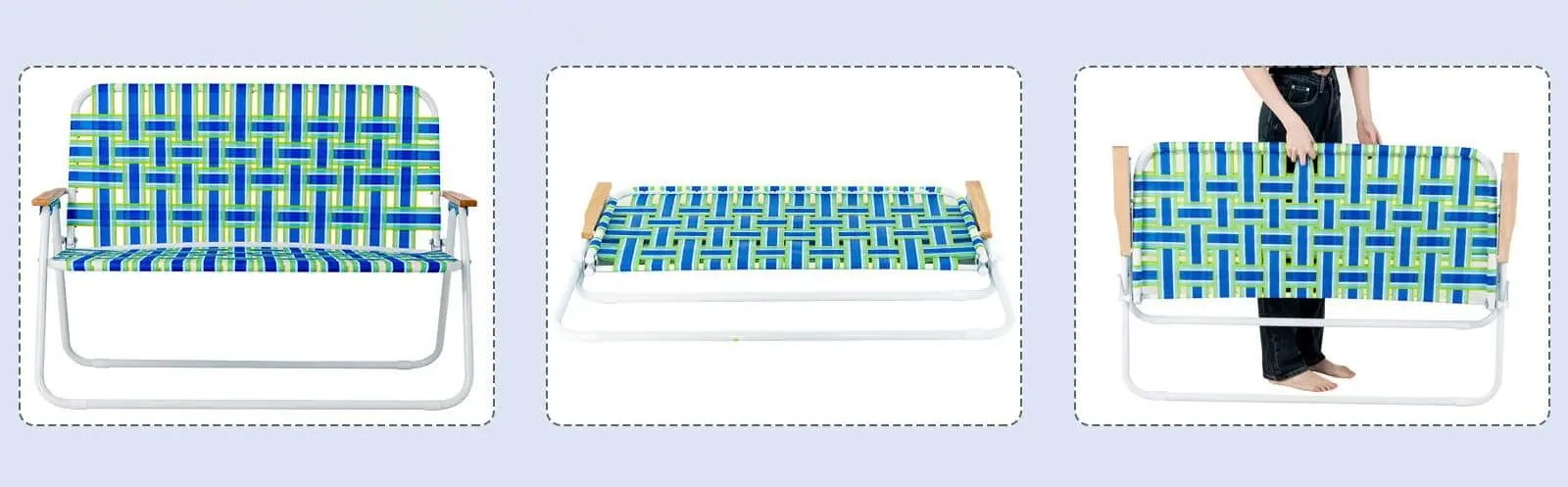 Складная скамейка Costway NP11033 (Blue) - 3