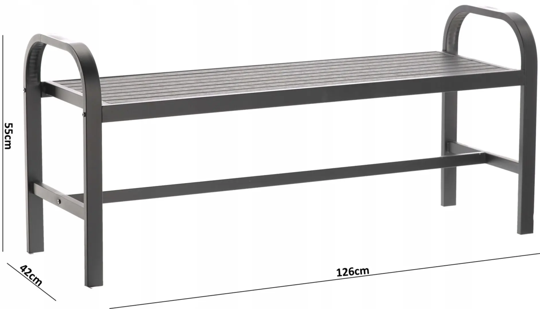 Скамейка GardenLine MEB5122 (Black) - 5
