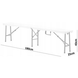 Скамейка складная GardenLine ZUM2552 (White/Black) Thumb