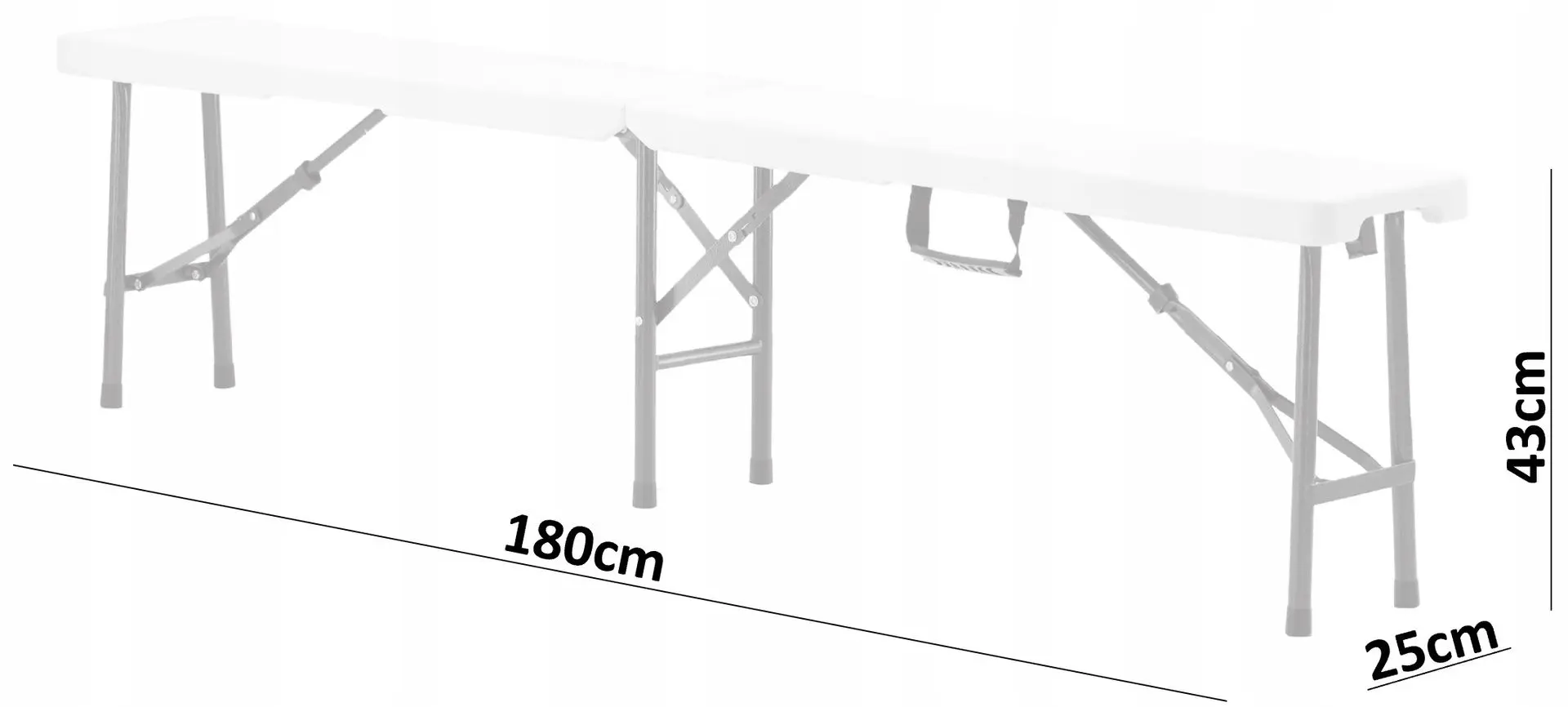 Скамейка складная GardenLine ZUM2552 (White/Black) - 7