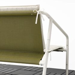 Диван садовый Ikea Ingmarso 2-местный 118x69x69 (Бело-зеленый/Бежевый) Thumb