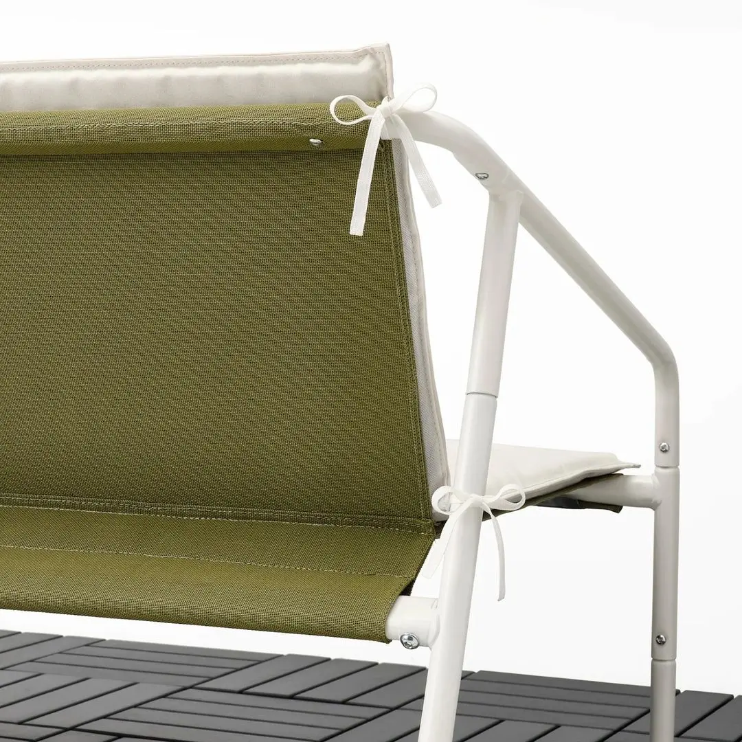 Диван садовый Ikea Ingmarso 2-местный 118x69x69 (Бело-зеленый/Бежевый) - 2
