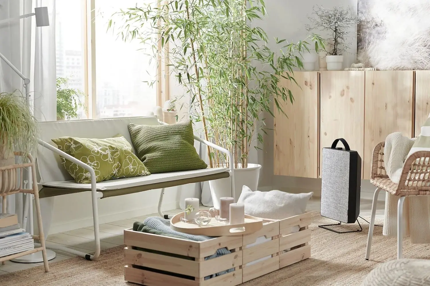 Диван садовый Ikea Ingmarso 2-местный 118x69x69 (Бело-зеленый/Бежевый) - 13