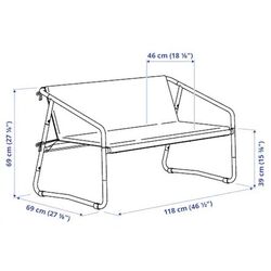Диван садовый Ikea Ingmarso 2-местный 118x69x69 (Бело-зеленый/Бежевый) Thumb