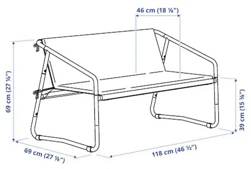 Диван садовый Ikea Ingmarso 2-местный 118x69x69 (Бело-зеленый/Бежевый) - 14