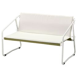 Диван садовый Ikea Ingmarso 2-местный 118x69x69 (Бело-зеленый/Бежевый)