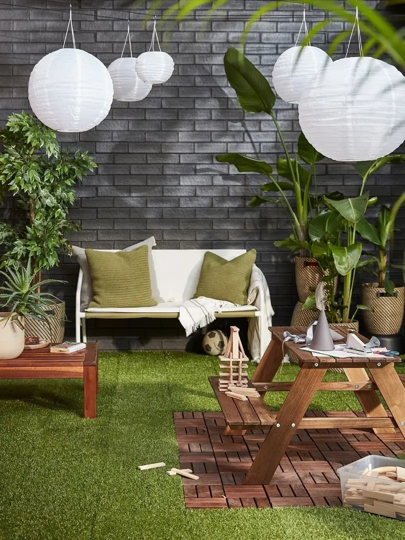 Диван садовый Ikea Ingmarso 2-местный 118x69x69 (Бело-зеленый/Бежевый) - 5