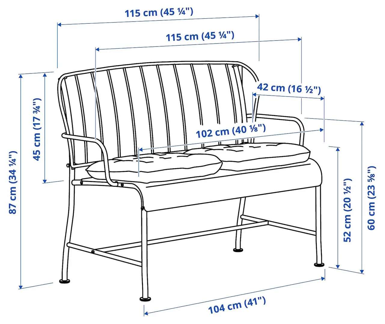 Banca de gradina Ikea Lacko/Kuddarna (Gri/Gri deschis-bej)