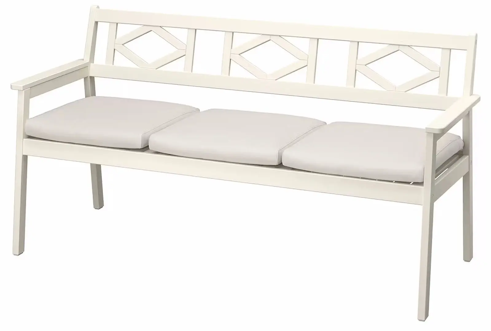 Banca Ikea Bondholmen/Froson/Duvholmen cu spatar (Alb-Bej)