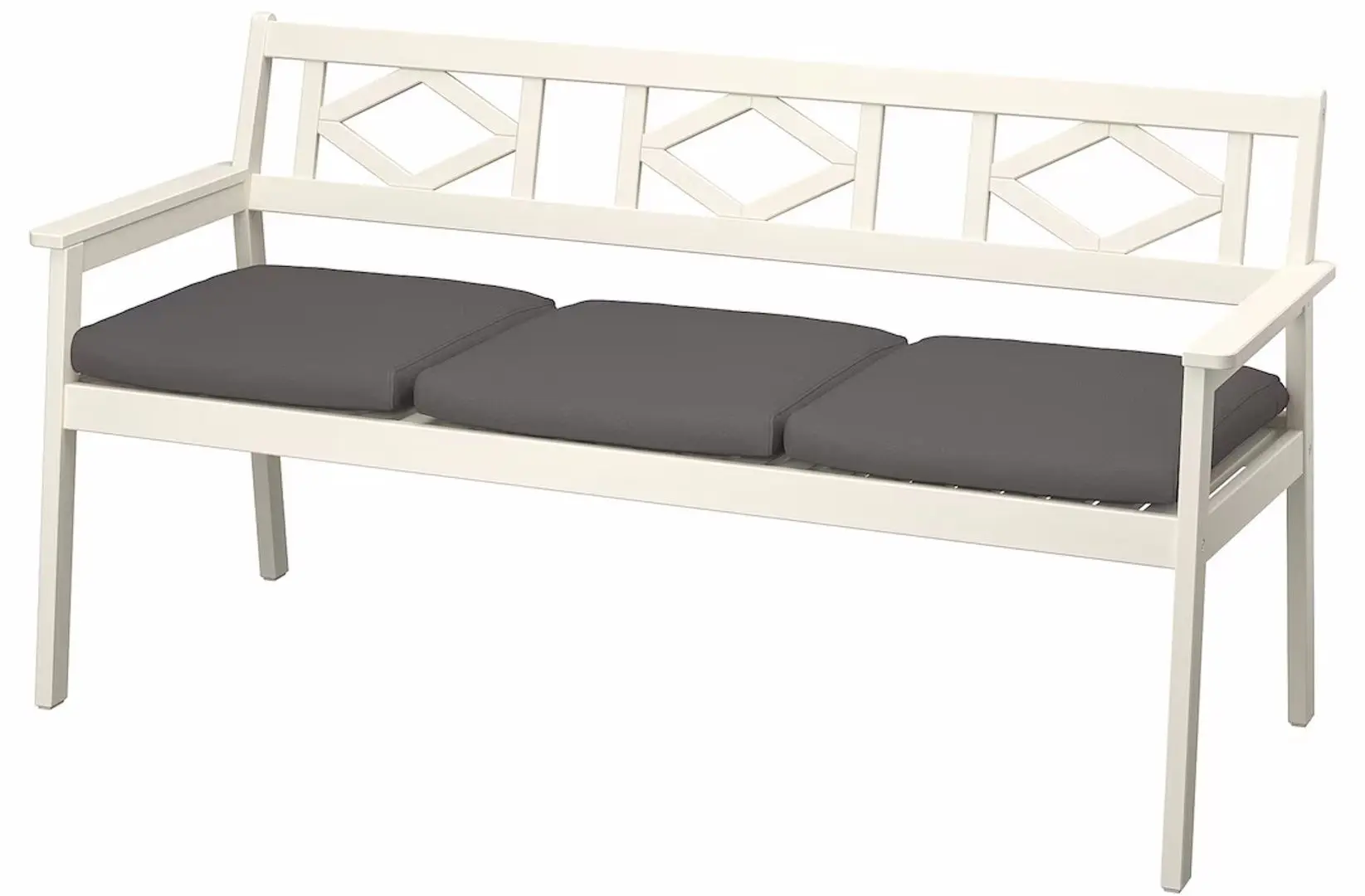 Banca Ikea Bondholmen/Froson/Duvholmen cu spatar (Alb-Bej/Gri Inchis) - 3