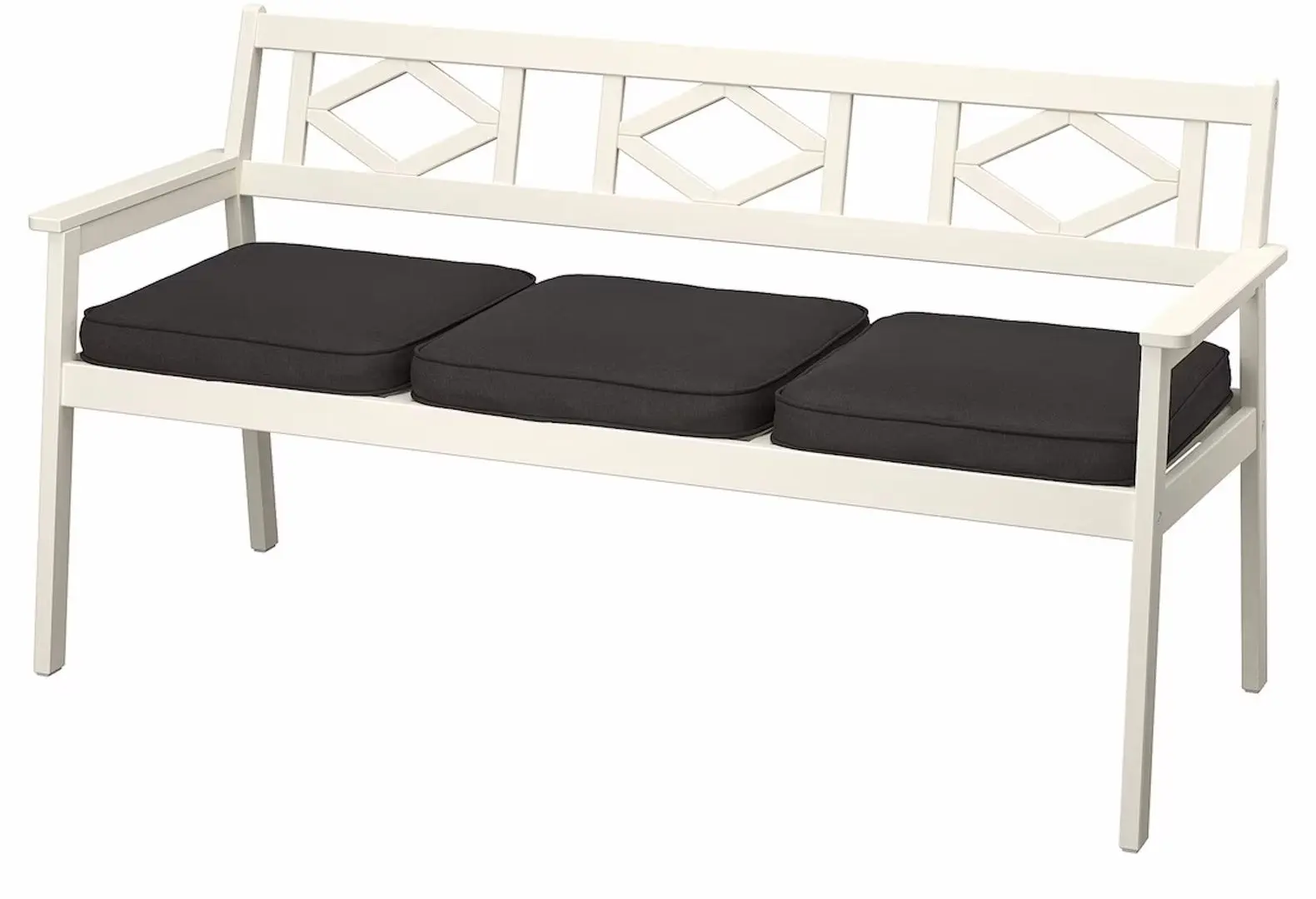 Скамейка Ikea Bondholmen/Jarpon/Duvholmen со спинкой (Белый/Бежевый/Антрацит) - 2