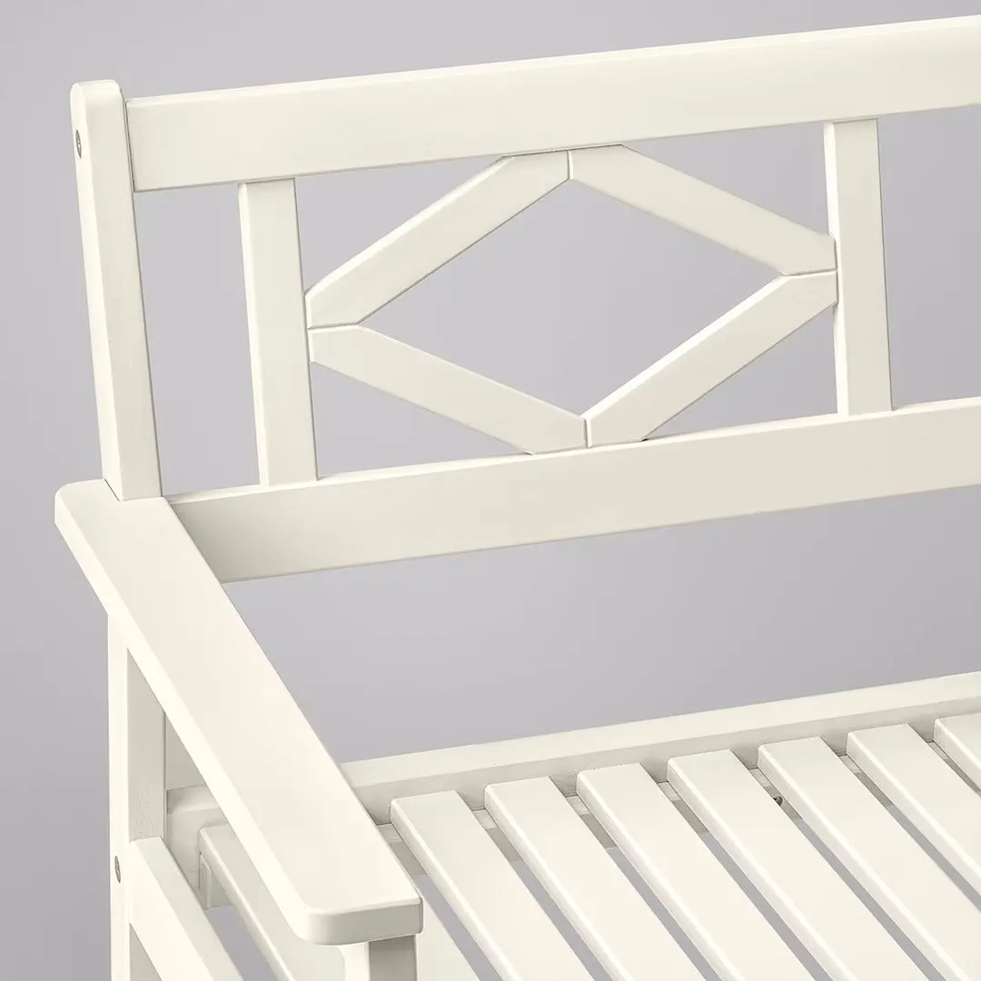 Banca Ikea Bondholmen cu spatar (Alb/Bej)