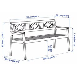 Banca Ikea Bondholmen cu spatar (Alb/Bej) Thumb