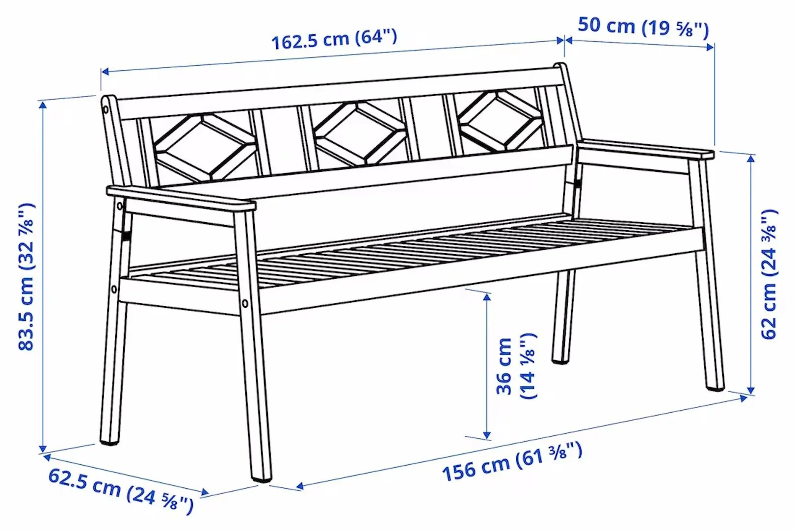 Banca Ikea Bondholmen cu spatar (Alb/Bej)