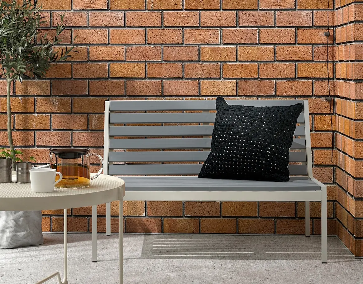 Banca Ikea Jolpen 2 locuri 100x59x67 (Alb/Gri)