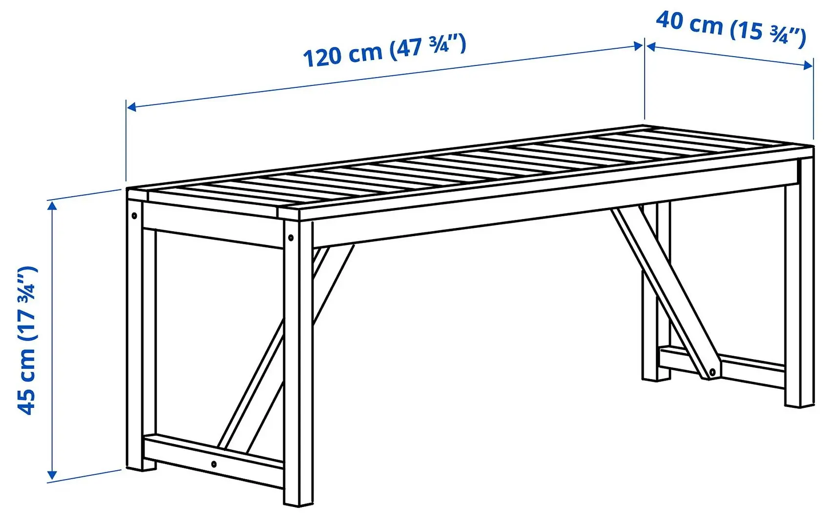 Banca Ikea Nammaro 120cm (Maro Deschis Vopsit)
