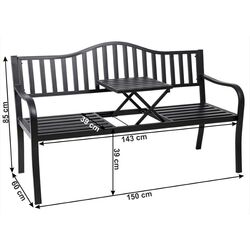 Скамейка Mobhaus Dagno со столиком (Black) Thumb