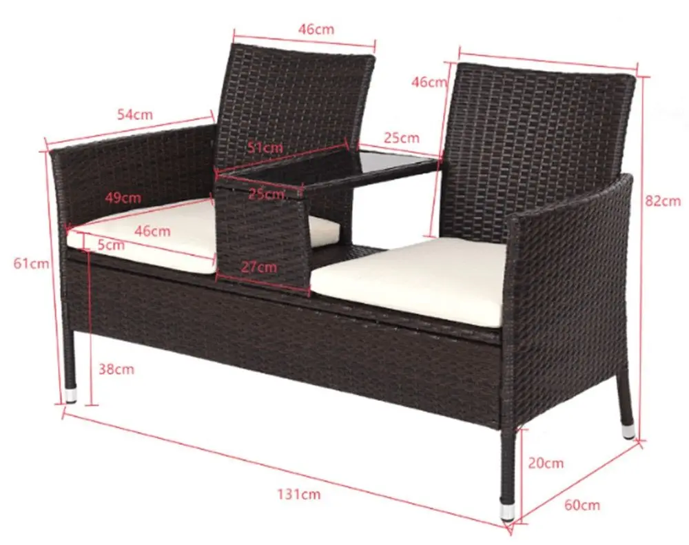 Banca cu masuta Mobhaus Lalit (Brown)